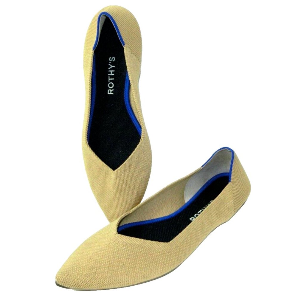Rothy's The Point Women's Size 9.5 Shoes Camel Tan Patterned Soles Women's Flats
